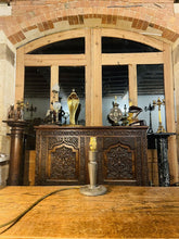 Load image into Gallery viewer, Antique Hand Beaten Pewter Arts & Crafts Table Lamp, Rewired