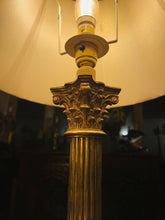 Load image into Gallery viewer, Antique 19th C English Brass Corinthian Table Lamp, Rewired