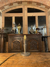 Load image into Gallery viewer, Antique Hand Beaten Pewter Arts & Crafts Table Lamp, Rewired