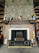 Load image into Gallery viewer, Antique Brass & Green Leather Club Fender, From Stately Home