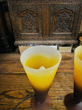 Load image into Gallery viewer, Vintage French Glass Uplighter Table Lamps, Conical, MCM