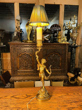 Load image into Gallery viewer, Antique 19th Century Cherub ‘Eros’ Solid Bronze Table Lamp