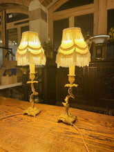 Load image into Gallery viewer, Antique Louis XV Style Bedside Lamps, Pair Table Lamps, French Ormolu Bronze