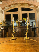 Load image into Gallery viewer, Antique Louis XV Style Bedside Lamps, Pair Table Lamps, French Ormolu Bronze