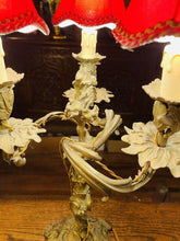 Load image into Gallery viewer, LOUIS XV STYLE GILT BRONZE ROCOCO CANDELABRA TABLE LAMP, C 1860