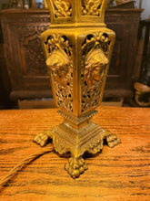 Load image into Gallery viewer, Antique Louis XVI Gilded Brass Table Lamp,