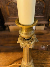 Load image into Gallery viewer, Antique Bronze Louis XIV Triform Classical Table Lamp, Rewired