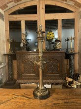 Load image into Gallery viewer, Antique Solid Bronze Table Lamp, Lion Mask Decoration