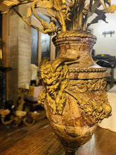 Load image into Gallery viewer, Large 19th Century Louis XVI Breccia Marble & Ormolu Bronze Table Lamp,