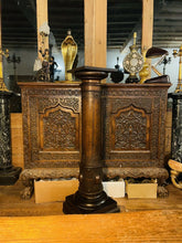 Load image into Gallery viewer, 19th Century Carved Oak Column Pedestal, Plant Stand, Plinth