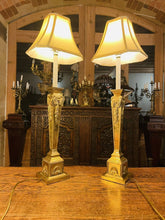 Load image into Gallery viewer, Pair of Imposing Large Brass Neo-Classical Table Lamps With Shades