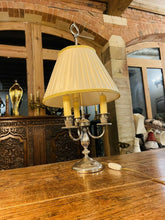 Load image into Gallery viewer, Bouillotte Triple Branch Lamp - Silver Plated - French Empire - Napoleonic