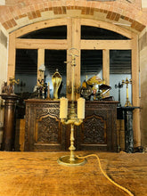 Load image into Gallery viewer, Antique 4 Arm Bouilotte Lamp, Solid Brass, Early 20th Century