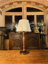 Load image into Gallery viewer, Antique English Carved Mahogany Table Lamp, Edwardian Lighting