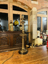 Load image into Gallery viewer, Antique Solid Bronze Table Lamp, Lion Mask Decoration