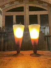 Load image into Gallery viewer, Vintage French Glass Uplighter Table Lamps, Conical, MCM