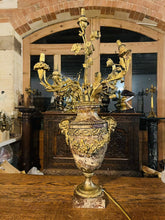 Load image into Gallery viewer, Large 19th Century Louis XVI Breccia Marble & Ormolu Bronze Table Lamp