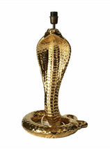 Load image into Gallery viewer, Rare Tommaso Barbi "COBRA" Gold Glazed Ceramic Lamp, 1970