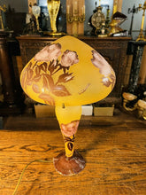Load image into Gallery viewer, Vintage French Cameo Glass Table Lamp By “La Rochere” Art Nouveau Style