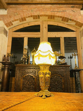 Load image into Gallery viewer, Antique Louis XVI Gilded Brass Table Lamp,