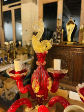 Load image into Gallery viewer, Large Handblown Murano Glass Candleabra Table Lamp By ‘Barovier & Toso’