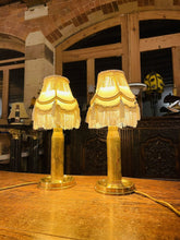 Load image into Gallery viewer, Pair Of Vintage Brass Artillery Shell Casings As Table Lamps, Military Lamp