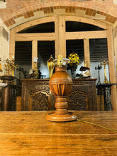 Load image into Gallery viewer, Antique Jacobean Style Hand Carved Oak Table Lamp