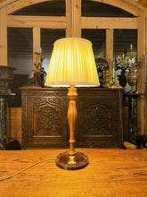 Load image into Gallery viewer, Antique English Carved Mahogany Table Lamp, Edwardian Lighting