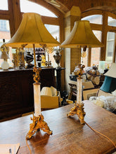 Load image into Gallery viewer, Pair Of Gilt Bronze & Rock Crystal Table Lamp, French Napoleon III Style