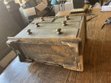 Load image into Gallery viewer, Antique Pine Tabletop Storage Chest of Drawers, Cabinet, Desktop, Original Paint