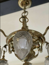 Load image into Gallery viewer, 19th Century English Bronze & Cut Glass Chandelier