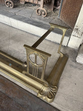 Load image into Gallery viewer, c1905 Antique Neo-Classical Brass Fire Fender Hearth Fire Guard