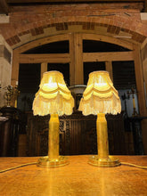 Load image into Gallery viewer, Pair Of Vintage Brass Artillery Shell Casings As Table Lamps, Military Lamp