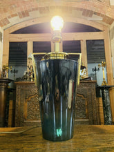 Load image into Gallery viewer, Vintage French Modernist Baluster Urn Table Lamp, Blue & Real Gold