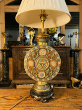 Load image into Gallery viewer, Large Antique Chinese Champleve Cloisonné Enamel Bronze Table Lamp