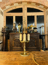 Load image into Gallery viewer, Antique 4 Arm Bouilotte Lamp, Solid Brass, Early 20th Century