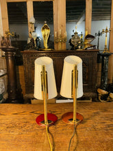Load image into Gallery viewer, Pair Of Mid Century Gold Plated Spanish Table Lamps, By ‘Milan’