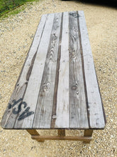 Load image into Gallery viewer, VINTAGE RUSTIC FOLDING PINE TRESTLE TABLE WEDDING EVENT KITCHEN DINING DESK 6ft