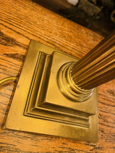 Load image into Gallery viewer, Antique 19th C English Brass Corinthian Table Lamp, Rewired