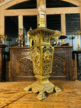 Load image into Gallery viewer, Antique Louis XVI Gilded Brass Table Lamp,