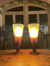 Load image into Gallery viewer, Vintage French Glass Uplighter Table Lamps, Conical, MCM