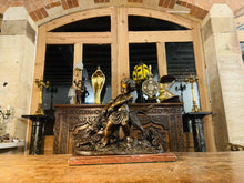 Load image into Gallery viewer, A.J Peiffer (French, 1832-1886) Bronze Group Of Putto With A Setter On Marble