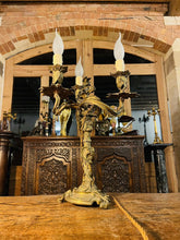 Load image into Gallery viewer, LOUIS XV STYLE GILT BRONZE ROCOCO CANDELABRA TABLE LAMP, C 1860