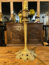 Load image into Gallery viewer, Antique Signed Gilded Bronze French Empire Style Table Lamp, Rewired