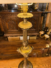 Load image into Gallery viewer, Antique Solid Bronze Table Lamp, Lion Mask Decoration
