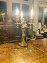 Load image into Gallery viewer, LOUIS XV STYLE GILT BRONZE ROCOCO CANDELABRA TABLE LAMP, C 1860