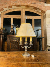 Load image into Gallery viewer, Bouillotte Triple Branch Lamp - Silver Plated - French Empire - Napoleonic