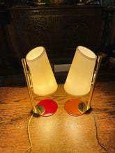 Load image into Gallery viewer, Pair Of Mid Century Gold Plated Spanish Table Lamps, By ‘Milan’