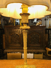 Load image into Gallery viewer, Antique Signed Gilded Bronze French Empire Style Table Lamp, Rewired
