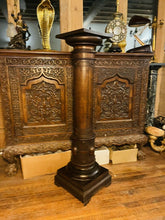 Load image into Gallery viewer, 19th Century Carved Oak Column Pedestal, Plant Stand, Plinth